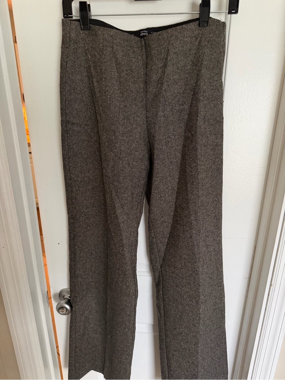 Mango Women's Gray Tweed Wide-Leg Pants